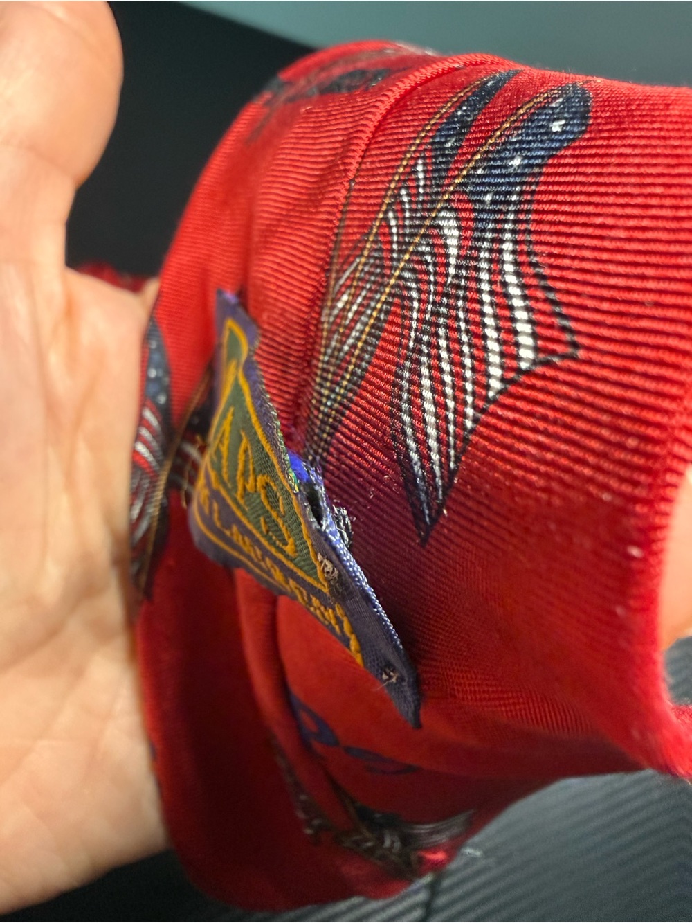 Vintage Chaps Ralph Lauren Patriotic Flag Necktie USA Americana 90s Silk Tie - Picture 11 of 11